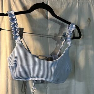 Hollister Light Blue Striped Bralette
